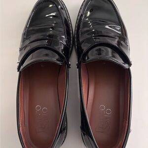 Franco Sarto Women's Black Glossy Loafers